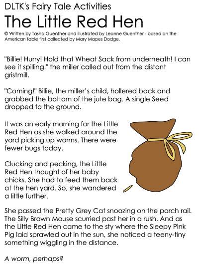 The Little Red Hen Story Printable Free